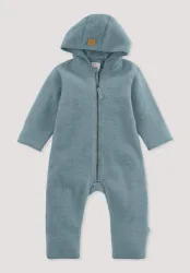 hessnatur Baby Wollfleece Overall aus Bio-Merinowolle - blau - Größe 62/68