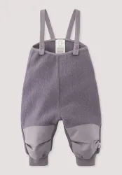 hessnatur Baby Wollwalk Latzhose aus Bio-Merinowolle mit Nature Shell - lila - Größe 74/80