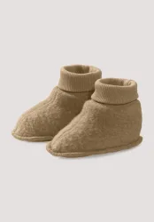 hessnatur Baby Wollfleece Schuhe aus Bio-Merinowolle - braun Grösse74/80
