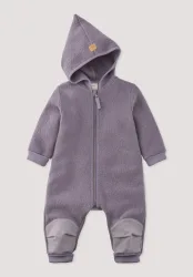 hessnatur Baby Wollwalk Overall aus Bio-Merinowolle mit Softshell - lila Grösse86/92