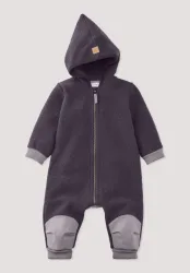 hessnatur Baby Wollwalk Overall aus Bio-Merinowolle mit Softshell - lila Grösse74/80