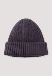 hessnatur Baby Strickmütze aus Bio-Baumwolle - lila - Größe 45/47