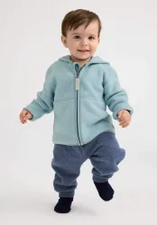 hessnatur Baby Softfleece Hose aus Bio-Baumwolle - blau - Größe 50/56