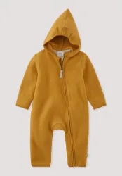 hessnatur Baby Fleece Overall aus Bio-Baumwolle - orange - Größe 98