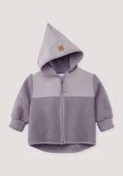 hessnatur Baby Wollwalk Jacke aus Bio-Merinowolle mit Softshell - lila - Größe 98/104