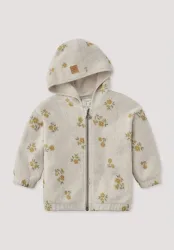 hessnatur Baby Fleece Jacke aus Bio-Baumwolle - beige - Größe 74/80