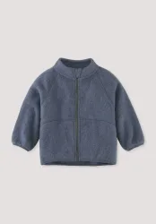 hessnatur Baby Softfleece Jacke aus Bio-Baumwolle - blau - Größe 86/92