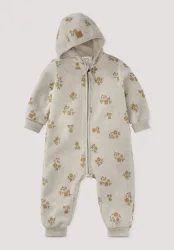 hessnatur Baby Fleece Overall aus Bio-Baumwolle - beige - Größe 86/92