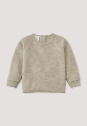 hessnatur Baby Wollfrottee Sweatshirt Raglan aus Bio-Merinowolle - beige - Größe 50/56