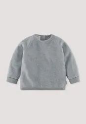 hessnatur Baby Wollfrottee Sweatshirt Raglan aus Bio-Merinowolle - blau - Größe 98/104