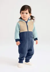 hessnatur Baby Fleece Overall aus Bio-Baumwolle - blau - Größe 98/104