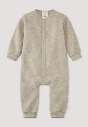 hessnatur Baby Wollfrottee Overall aus Bio-Merinowolle - beige - Größe 62/68