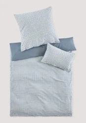 hessnatur Baby Biber Wende Bettwäsche aus Bio-Baumwolle - blau Grösse100x135 / 40x60 cm