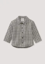hessnatur Baby Musselin Shirt aus Bio-Baumwolle - grau - Größe 74/80