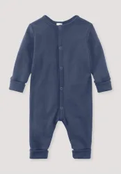 hessnatur Baby Schlafoverall aus Bio-Merinowolle mit Seide - blau - Größe 74/80