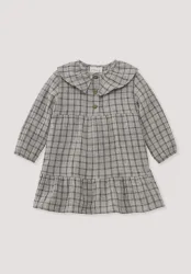 hessnatur Baby Musselin Kleid aus Bio-Baumwolle - grau - Größe 86/92