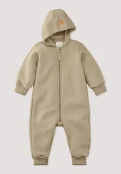 hessnatur Baby Walkoverall aus Bio-Merinowolle - beige - Größe 62/68