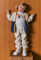 hessnatur Baby Fleece Hose Regular DIE MAUS aus Bio-Baumwolle - beige - Größe 74/80
