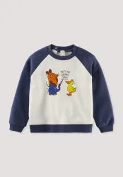 hessnatur Baby Sweatshirt DIE MAUS Regular aus Bio-Baumwolle mit recycelter Baumwolle - blau - Größe 86/92