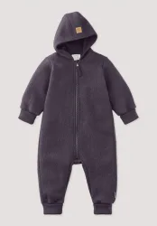 hessnatur Baby Walkoverall aus Bio-Merinowolle - lila - Größe 74/80