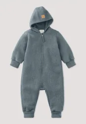 hessnatur Baby Walkoverall aus Bio-Merinowolle - blau - Größe 62/68
