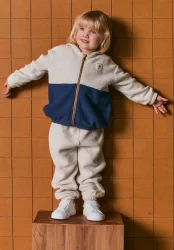 hessnatur Baby Fleece Jacke Regular DIE MAUS aus Bio-Baumwolle - blau - Größe 86/92