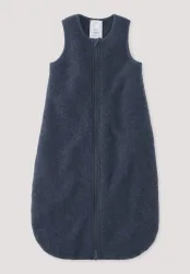 hessnatur Baby Wollfleece Schlafsack aus Schurwolle - blau Grösse90cm