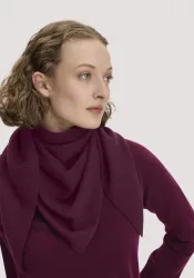 hessnatur Damen Dreieckstuch BETTER RECYCLING aus Cashmere - rot - Größe 57x125 cm