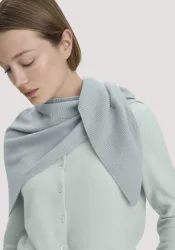 hessnatur Damen Dreieckstuch BETTER RECYCLING aus Cashmere - blau Grösse57x125 cm