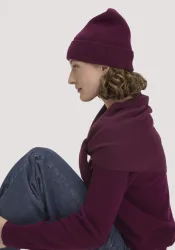 hessnatur Damen Mütze BETTER RECYCLING aus Cashmere - rot - Größe One Size