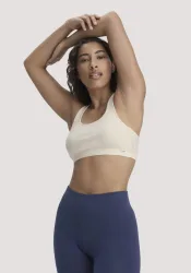 hessnatur Damen Bustier Racerback SOFT RIB aus Bio-Baumwolle - natur - Größe 42