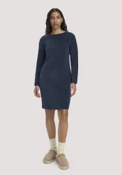 hessnatur Damen Frottee Nachthemd PURE COTTON aus Bio-Baumwolle - blau - Größe 42