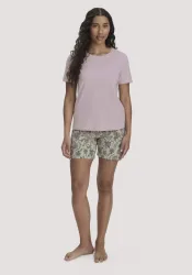 hessnatur Damen Pyjama PURE COTTON aus Bio-Baumwolle - beige - Größe 36