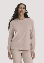 hessnatur Damen Frottee Loungeshirt Oversize PURE COTTON aus Bio-Baumwolle - rosa - Größe 42