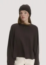 hessnatur Damen Strick Mütze aus Bio-Merinowolle mit Cashmere - braun - Größe 1size