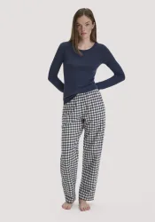 hessnatur Damen Longsleeve PURE FUNCTION aus Bio-Merinowolle mit Seide - blau Grösse42