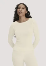 hessnatur Damen Longsleeve PURE FUNCTION aus Bio-Merinowolle mit Seide - naturfarben Grösse48