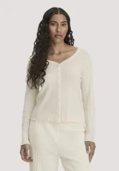 hessnatur Damen Pointelle Cardigan PURE COTTON aus Bio-Baumwolle - natur - Größe 38