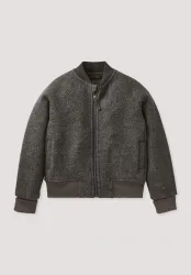 hessnatur Kinder Walk-Bomberjacke aus Bio-Merinowolle - braun - Größe 122/128