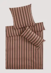 hessnatur Renforcé Bettwäsche-Set CANNES aus Bio-Baumwolle - braun - Größe 240x220 / 2x40x80 cm