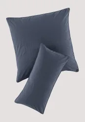 hessnatur Perkal Kissenbezug aus Bio-Baumwolle - blau - Größe 40x80 cm