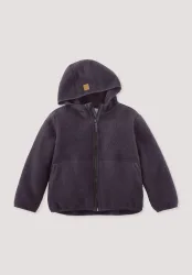 hessnatur Kinder Wollfleece Jacke aus Bio-Merinowolle - lila - Größe 122/128