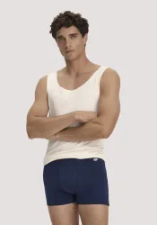 hessnatur Herren Pants Regular Cut im 2er-Pack PURE NATURE aus Bio-Baumwolle - blau - Größe 6 = L