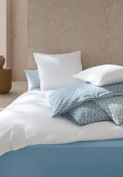 hessnatur Renforcé Wendebettwäsche Set SELKE aus Bio-Baumwolle - blau - Größe 135x200 / 80x80 cm