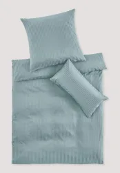 hessnatur Bettwäsche Set SILKY TOUCH aus TENCEL? Lyocell und Bio-Baumwolle - blau - Größe 135x200 / 40x80 cm