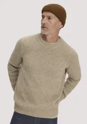 hessnatur Strickmütze aus Bio-Merinowolle mit recycelter Wolle und Bio-Baumwolle - braun - Größe 1size