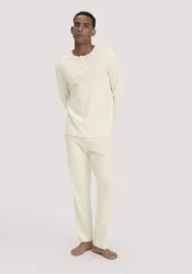 hessnatur Herren Pyjama Relaxed aus Bio-Baumwolle - natur - Größe M