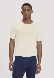hessnatur Herren T-Shirt PURE FUNCTION aus Bio-Merinowolle und Seide - naturfarben GrösseL
