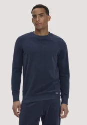hessnatur Herren Frottee Loungeshirt Relaxed aus Bio-Baumwolle - blau - Größe M