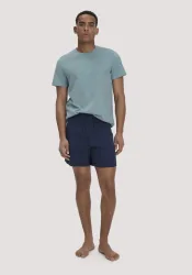 hessnatur Herren Schlafshorts PURE COTTON aus Bio-Baumwolle - blau - Größe M